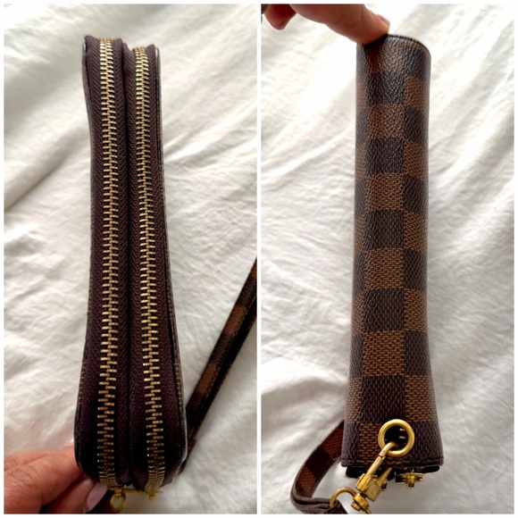 👑✅PRICE FIRM✅ Brown Large Double Zip Compartment Wristlet Wallet. - Picture 6 of 17